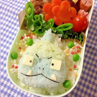 簡単キャラ弁☆おじゃる丸 アオベエのお弁当♪